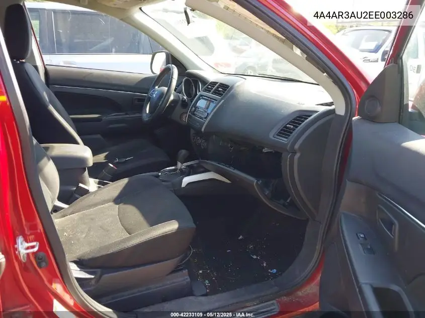 2014 Mitsubishi Outlander Sport Es VIN: 4A4AR3AU2EE003286 Lot: 42233109