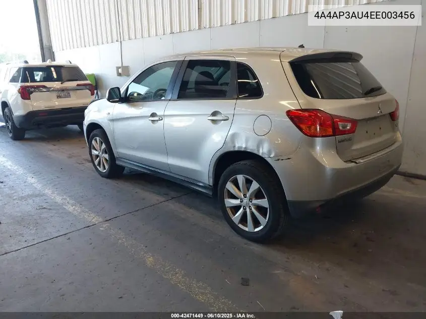 2014 Mitsubishi Outlander Sport Es VIN: 4A4AP3AU4EE003456 Lot: 42471449