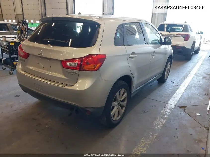 2014 Mitsubishi Outlander Sport Es VIN: 4A4AP3AU4EE003456 Lot: 42471449