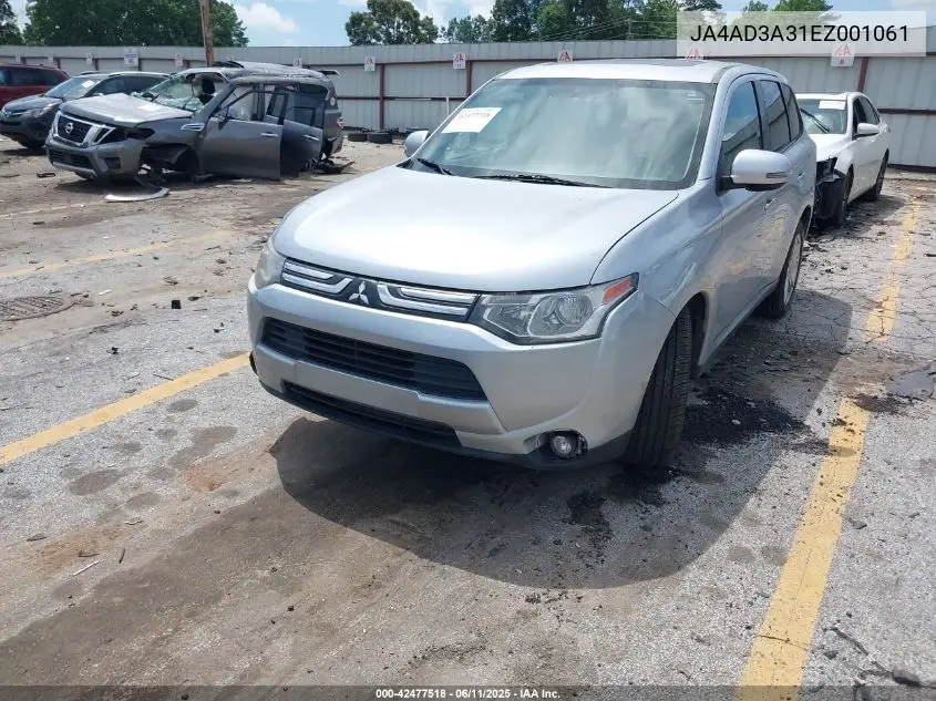 2014 Mitsubishi Outlander Se VIN: JA4AD3A31EZ001061 Lot: 42477518