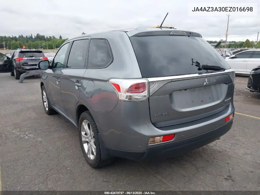 2014 Mitsubishi Outlander Se VIN: JA4AZ3A30EZ016698 Lot: 42478757
