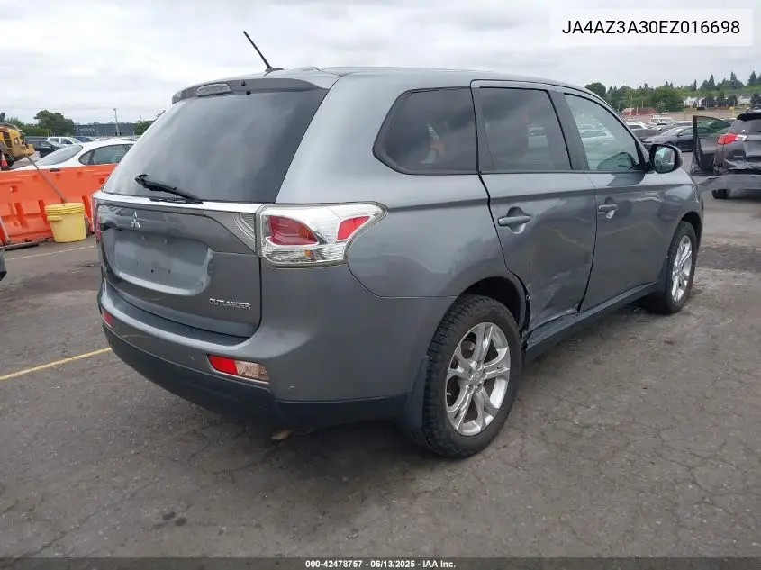 2014 Mitsubishi Outlander Se VIN: JA4AZ3A30EZ016698 Lot: 42478757