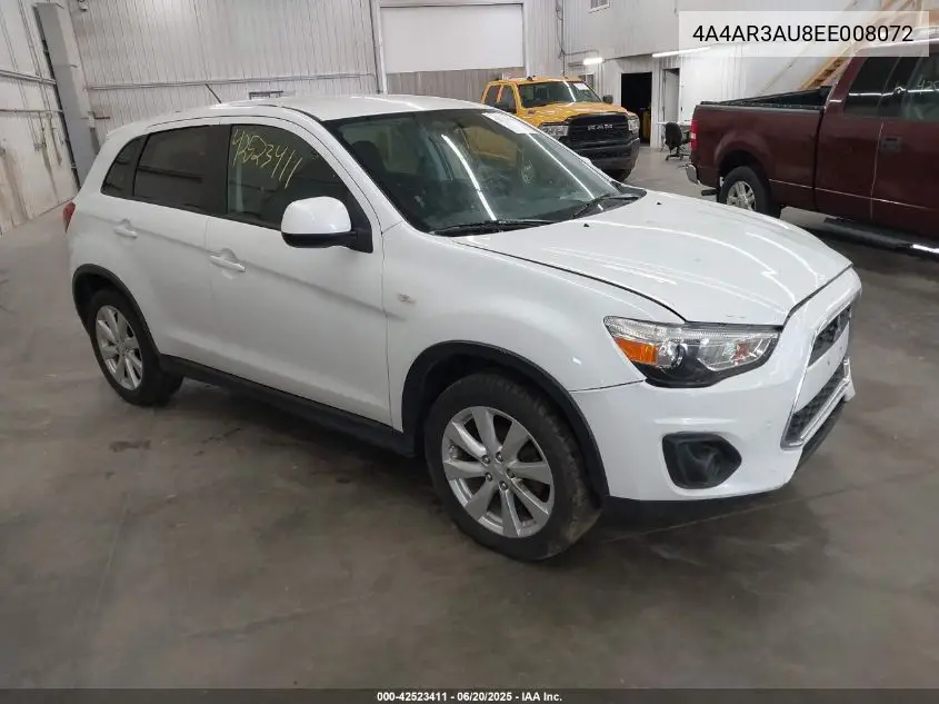2014 Mitsubishi Outlander Sport Es VIN: 4A4AR3AU8EE008072 Lot: 42523411