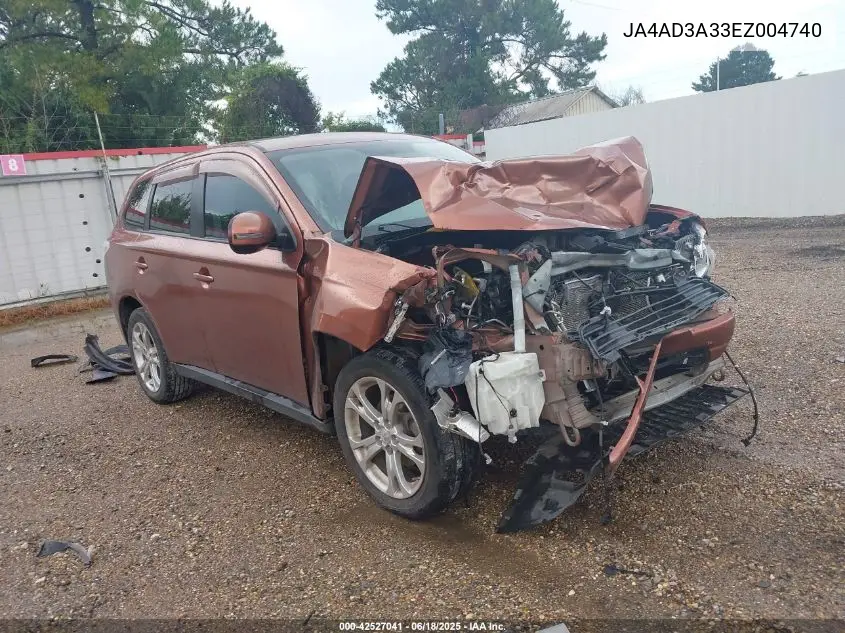 2014 Mitsubishi Outlander Se VIN: JA4AD3A33EZ004740 Lot: 42527041