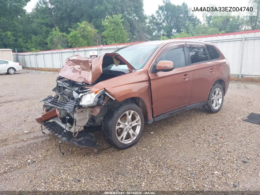 2014 Mitsubishi Outlander Se VIN: JA4AD3A33EZ004740 Lot: 42527041