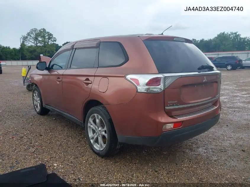 2014 Mitsubishi Outlander Se VIN: JA4AD3A33EZ004740 Lot: 42527041