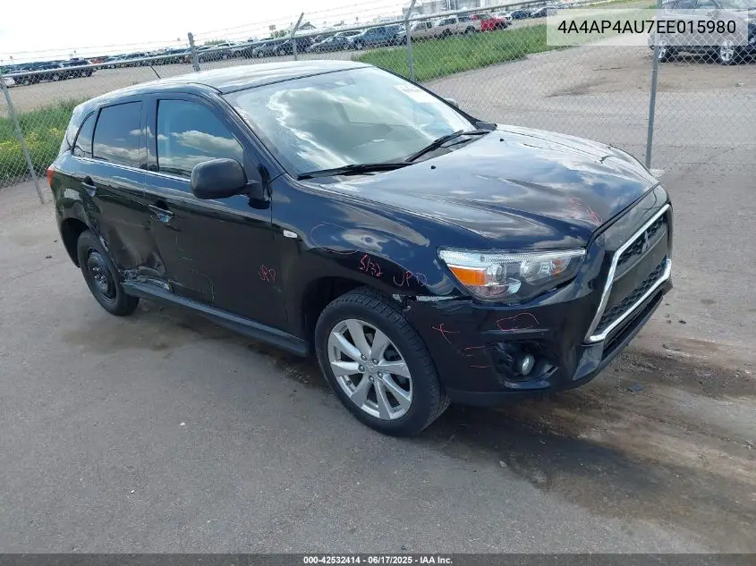 2014 Mitsubishi Outlander Sport Se VIN: 4A4AP4AU7EE015980 Lot: 42532414