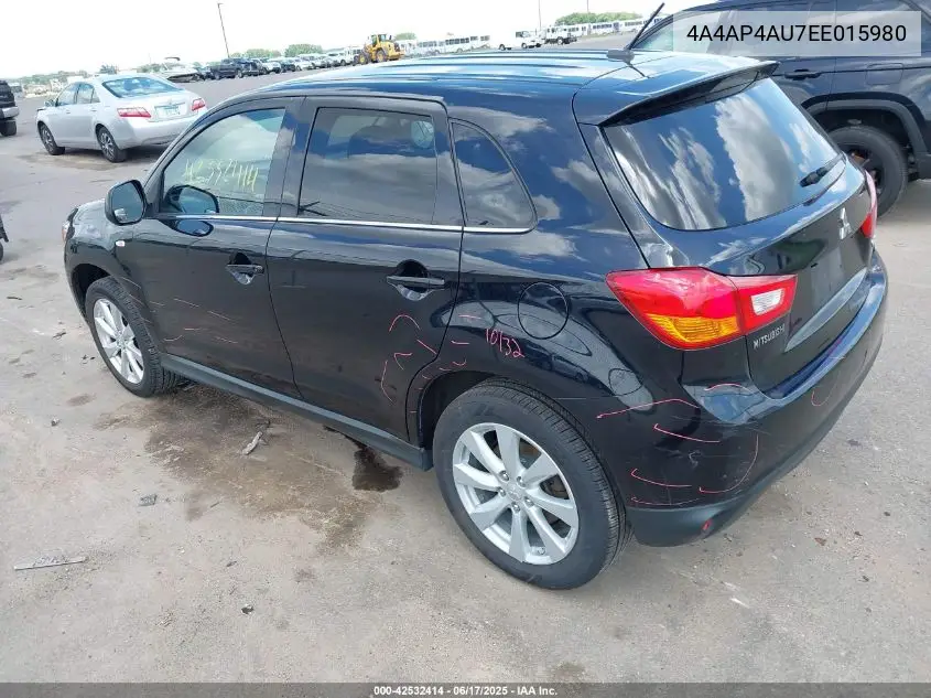 2014 Mitsubishi Outlander Sport Se VIN: 4A4AP4AU7EE015980 Lot: 42532414
