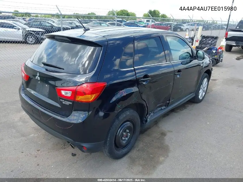 2014 Mitsubishi Outlander Sport Se VIN: 4A4AP4AU7EE015980 Lot: 42532414