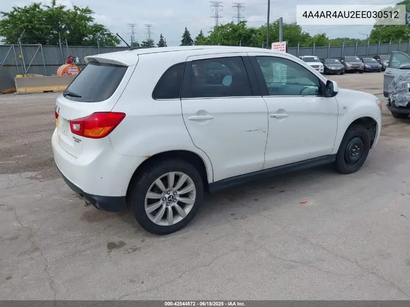 2014 Mitsubishi Outlander Sport Se VIN: 4A4AR4AU2EE030512 Lot: 42544572