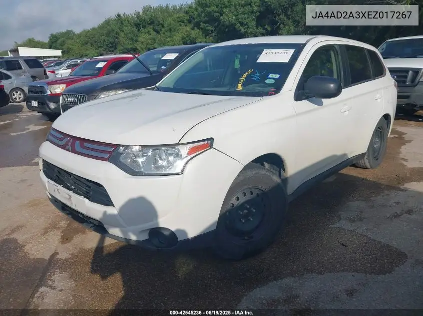 2014 Mitsubishi Outlander Es VIN: JA4AD2A3XEZ017267 Lot: 42545236