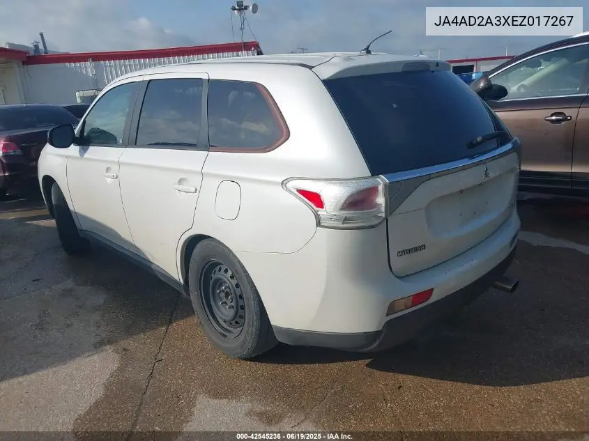 2014 Mitsubishi Outlander Es VIN: JA4AD2A3XEZ017267 Lot: 42545236