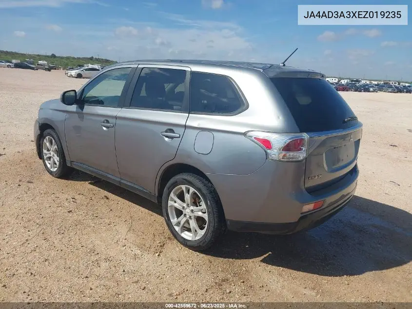 2014 Mitsubishi Outlander Se VIN: JA4AD3A3XEZ019235 Lot: 42559672