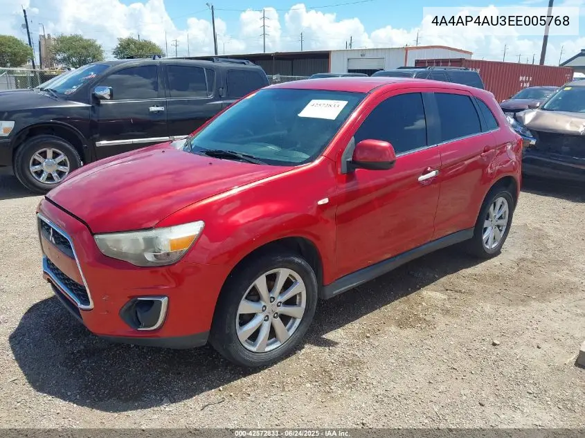2014 Mitsubishi Outlander Sport Se VIN: 4A4AP4AU3EE005768 Lot: 42572833