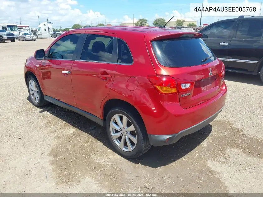 2014 Mitsubishi Outlander Sport Se VIN: 4A4AP4AU3EE005768 Lot: 42572833