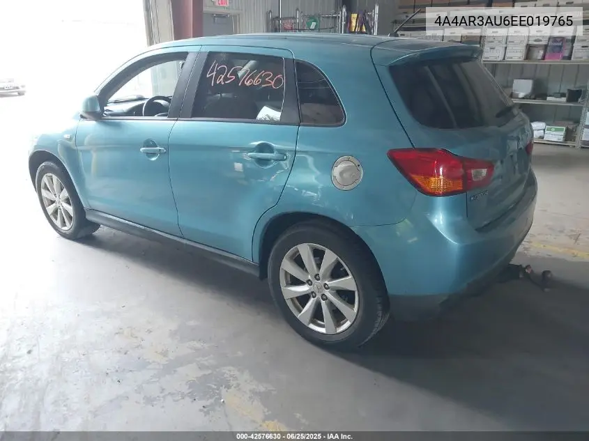 4A4AR3AU6EE019765 2014 Mitsubishi Outlander Sport Es