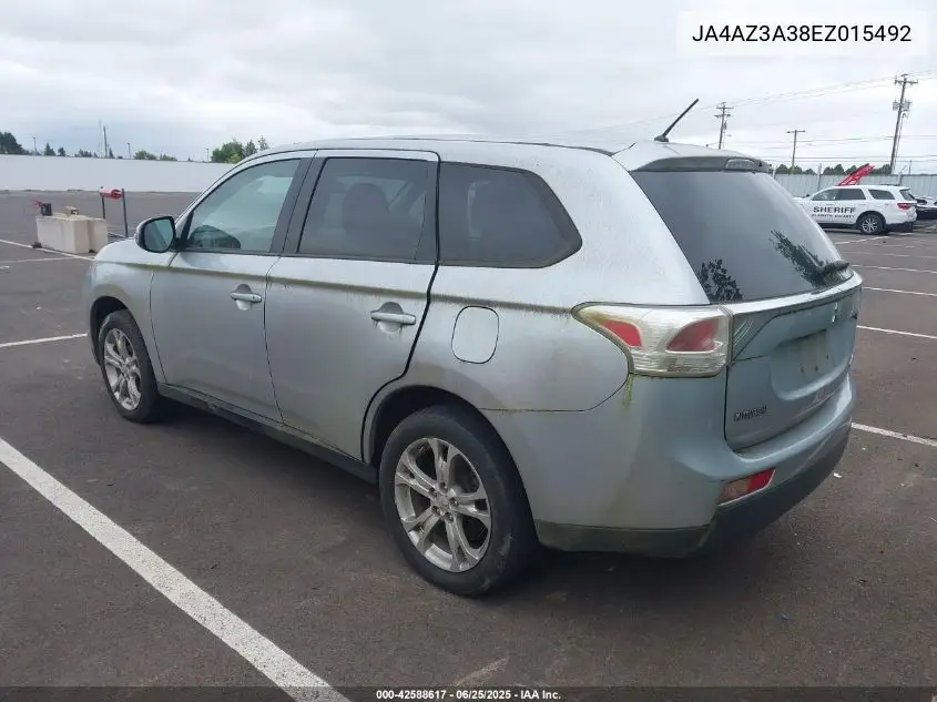 2014 Mitsubishi Outlander Se VIN: JA4AZ3A38EZ015492 Lot: 42588617