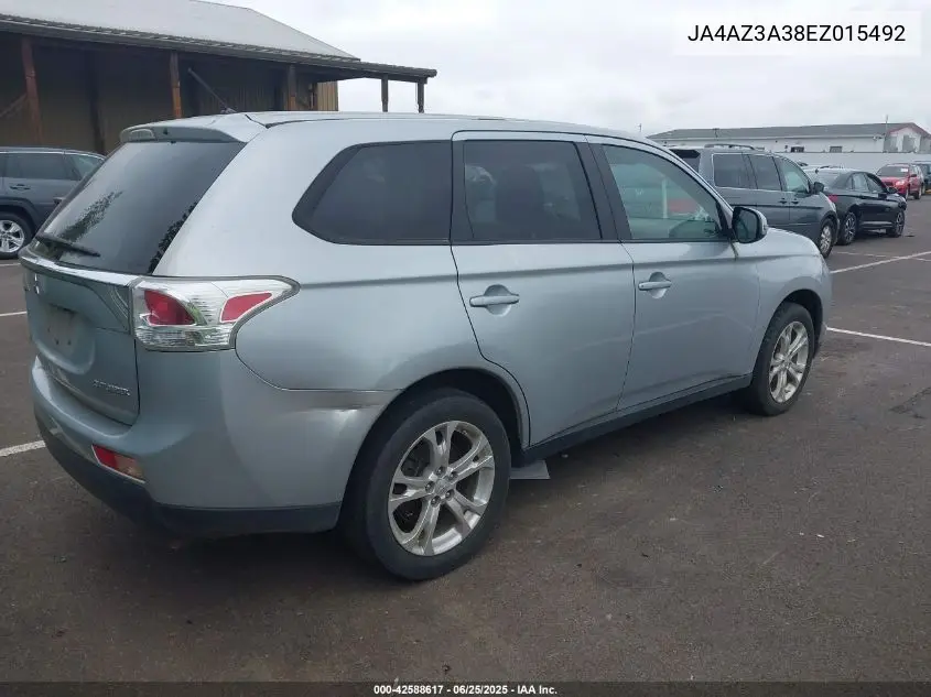 2014 Mitsubishi Outlander Se VIN: JA4AZ3A38EZ015492 Lot: 42588617