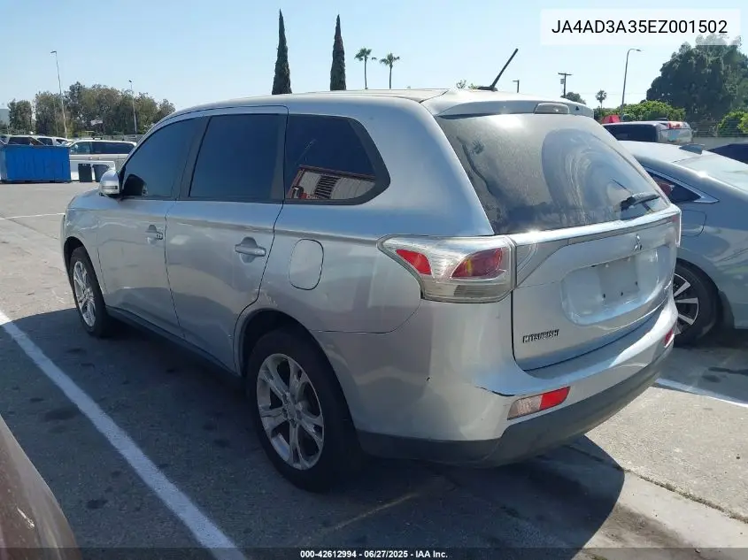 2014 Mitsubishi Outlander Se VIN: JA4AD3A35EZ001502 Lot: 42612994
