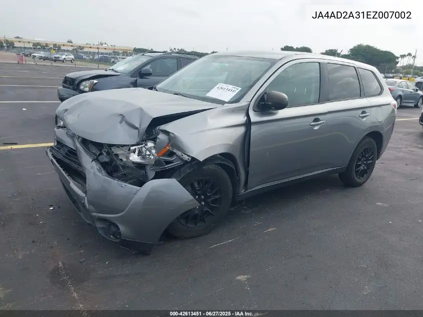 2014 Mitsubishi Outlander Es VIN: JA4AD2A31EZ007002 Lot: 42613451