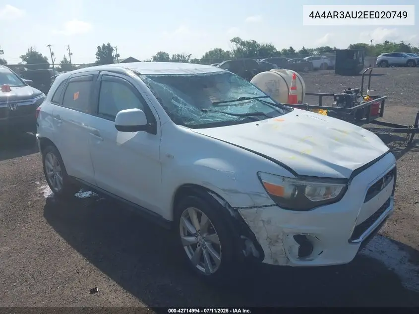 2014 Mitsubishi Outlander Sport Es VIN: 4A4AR3AU2EE020749 Lot: 42714994