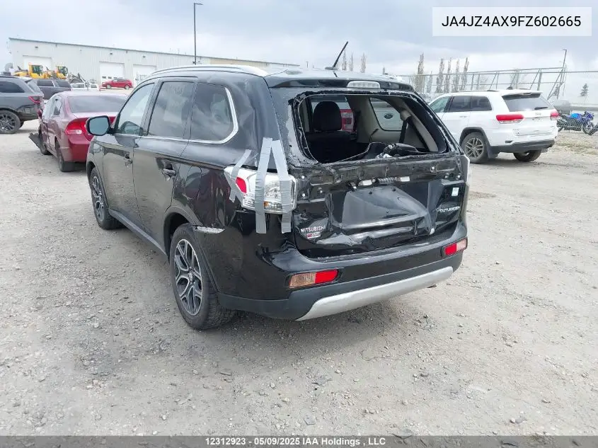 2015 Mitsubishi Outlander Gt VIN: JA4JZ4AX9FZ602665 Lot: 12312923