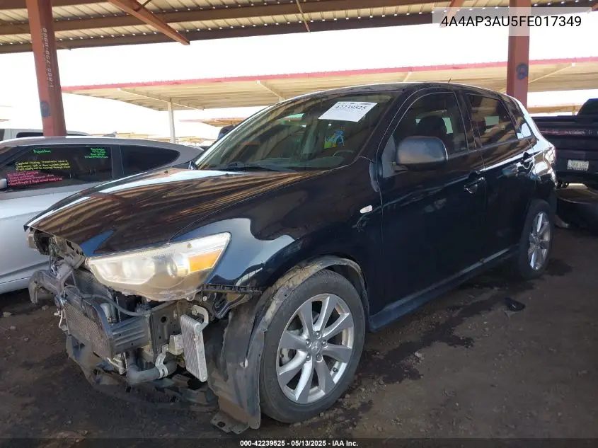 2015 Mitsubishi Outlander Sport Es VIN: 4A4AP3AU5FE017349 Lot: 42239525