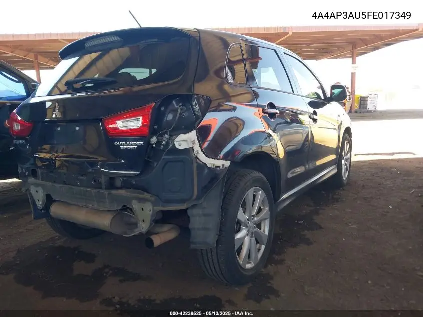 2015 Mitsubishi Outlander Sport Es VIN: 4A4AP3AU5FE017349 Lot: 42239525