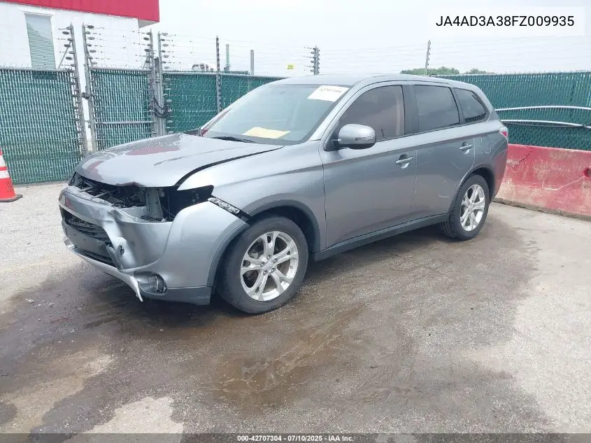 2015 Mitsubishi Outlander Se VIN: JA4AD3A38FZ009935 Lot: 42707304