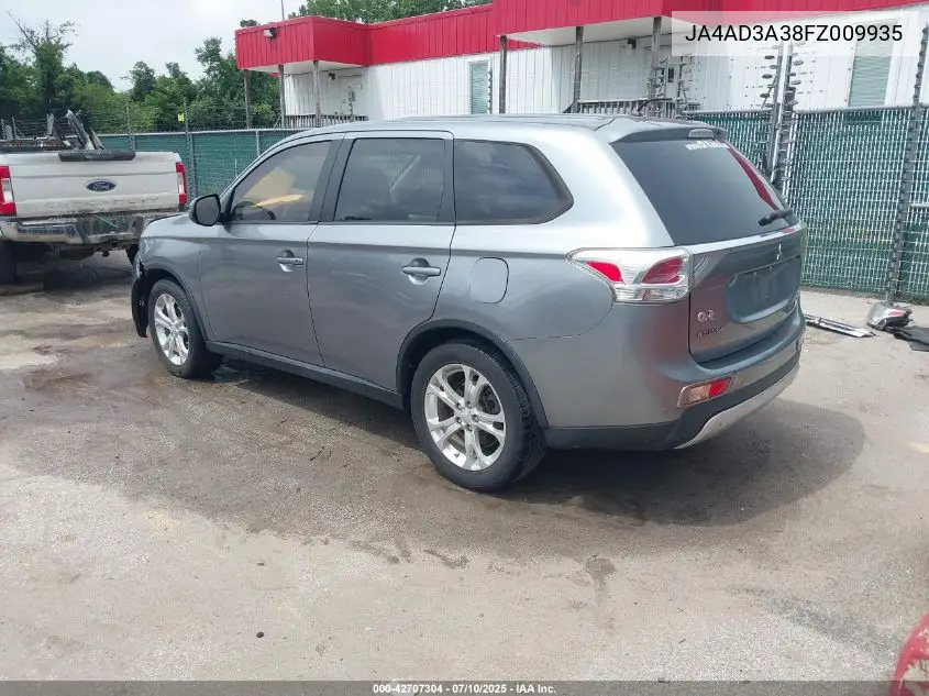 2015 Mitsubishi Outlander Se VIN: JA4AD3A38FZ009935 Lot: 42707304
