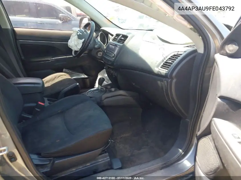 2015 Mitsubishi Outlander Sport Es VIN: 4A4AP3AU9FE043792 Lot: 42713100
