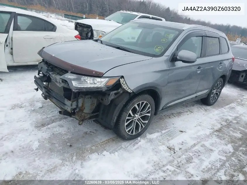 2016 Mitsubishi Outlander VIN: JA4AZ2A39GZ603320 Lot: 12260639