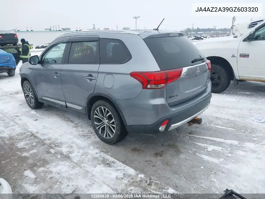 2016 Mitsubishi Outlander VIN: JA4AZ2A39GZ603320 Lot: 12260639