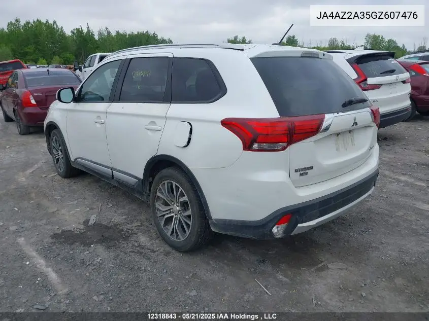 2016 Mitsubishi Outlander Es VIN: JA4AZ2A35GZ607476 Lot: 12318843