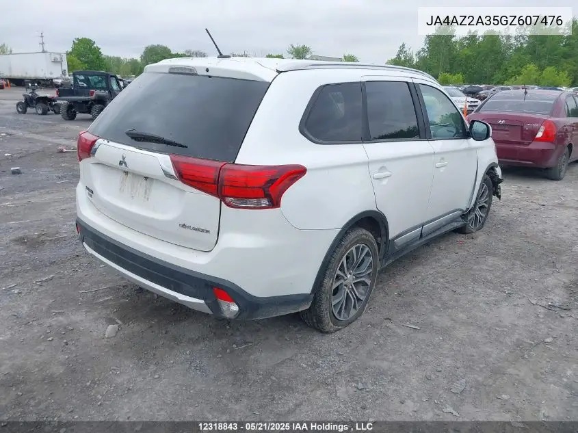 2016 Mitsubishi Outlander Es VIN: JA4AZ2A35GZ607476 Lot: 12318843