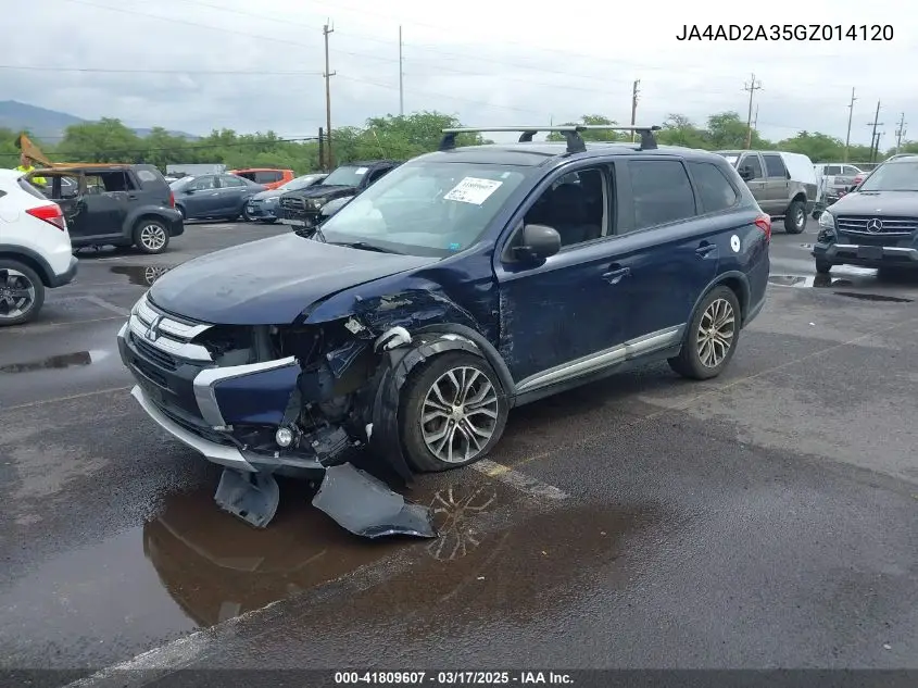 2016 Mitsubishi Outlander Es VIN: JA4AD2A35GZ014120 Lot: 41809607