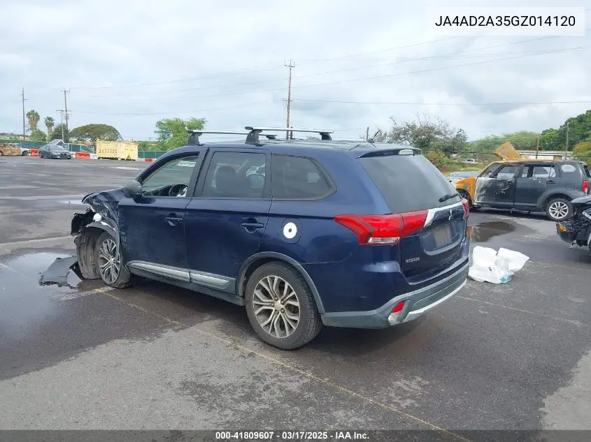 2016 Mitsubishi Outlander Es VIN: JA4AD2A35GZ014120 Lot: 41809607