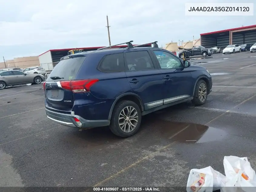 2016 Mitsubishi Outlander Es VIN: JA4AD2A35GZ014120 Lot: 41809607