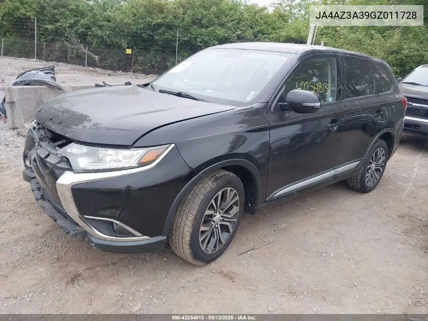 2016 Mitsubishi Outlander Se VIN: JA4AZ3A39GZ011728 Lot: 42254813
