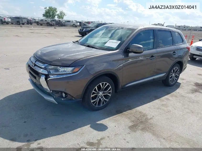 2016 Mitsubishi Outlander Se VIN: JA4AZ3A3XGZ014041 Lot: 42261490