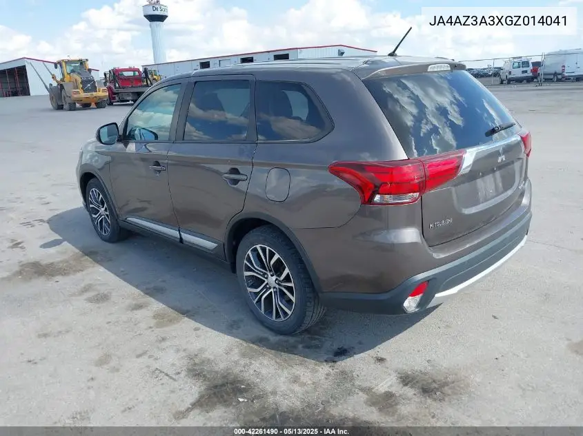 2016 Mitsubishi Outlander Se VIN: JA4AZ3A3XGZ014041 Lot: 42261490