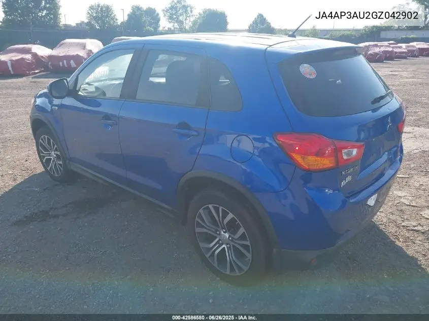 2016 Mitsubishi Outlander Sport 2.0 Es VIN: JA4AP3AU2GZ042902 Lot: 42586580
