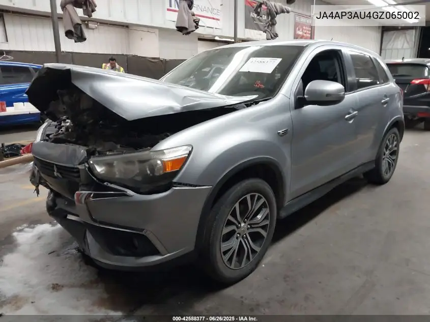 2016 Mitsubishi Outlander Sport 2.0 Es VIN: JA4AP3AU4GZ065002 Lot: 42588377