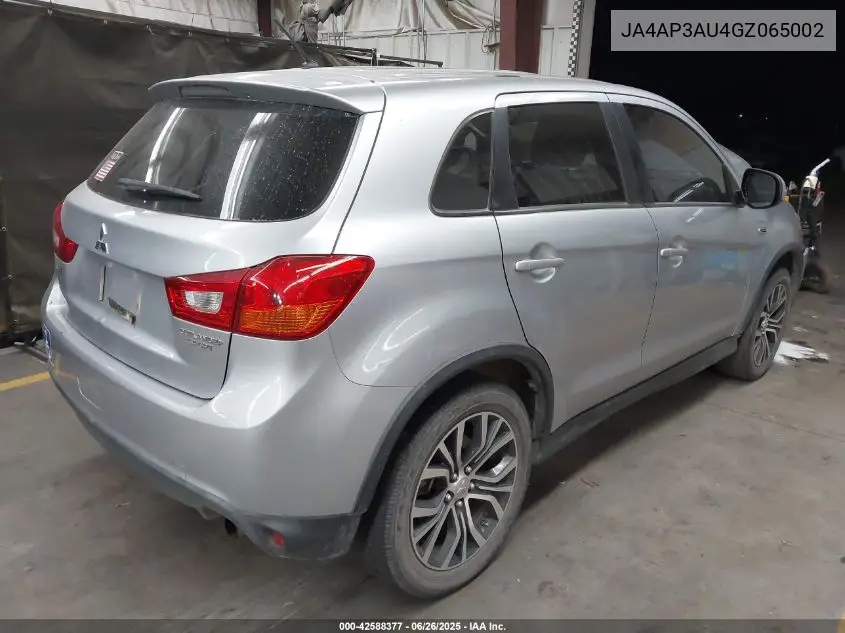 2016 Mitsubishi Outlander Sport 2.0 Es VIN: JA4AP3AU4GZ065002 Lot: 42588377