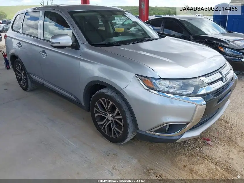 2016 Mitsubishi Outlander Se VIN: JA4AD3A30GZ014466 Lot: 42603242