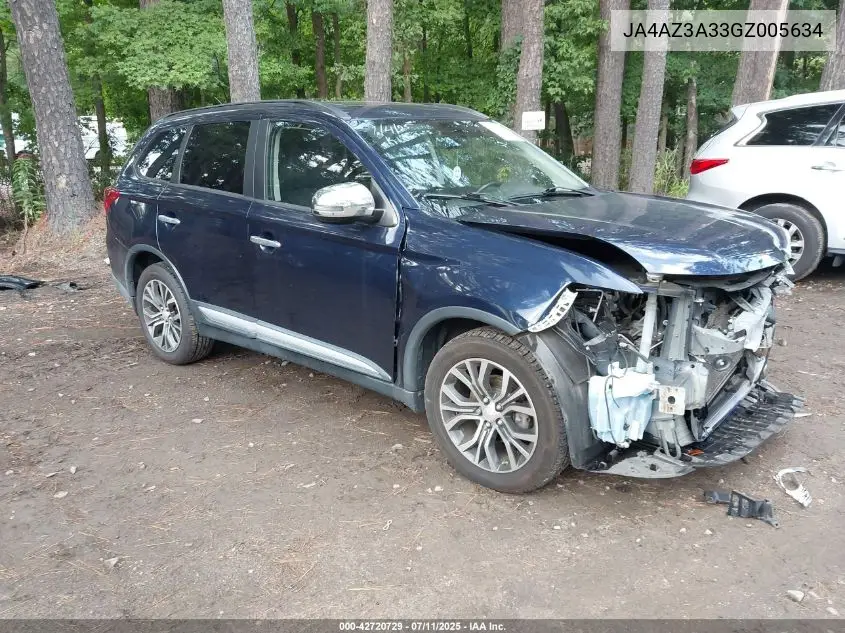 2016 Mitsubishi Outlander Sel VIN: JA4AZ3A33GZ005634 Lot: 42720729