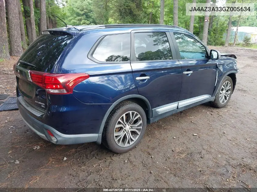 2016 Mitsubishi Outlander Sel VIN: JA4AZ3A33GZ005634 Lot: 42720729