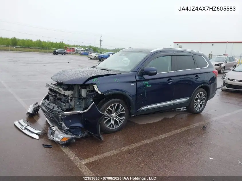 2017 Mitsubishi Outlander Gt VIN: JA4JZ4AX7HZ605583 Lot: 12353835