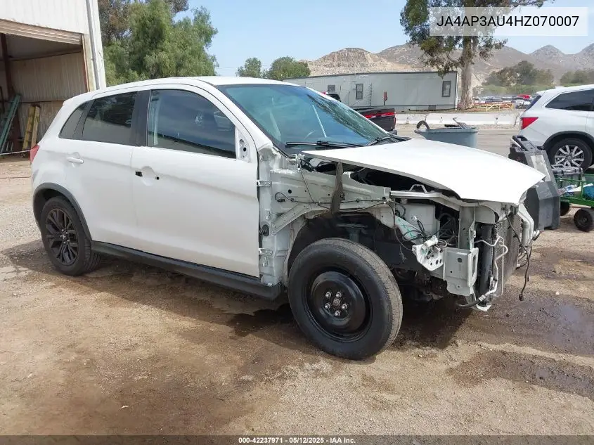 2017 Mitsubishi Outlander Sport 2.0 Le VIN: JA4AP3AU4HZ070007 Lot: 42237971