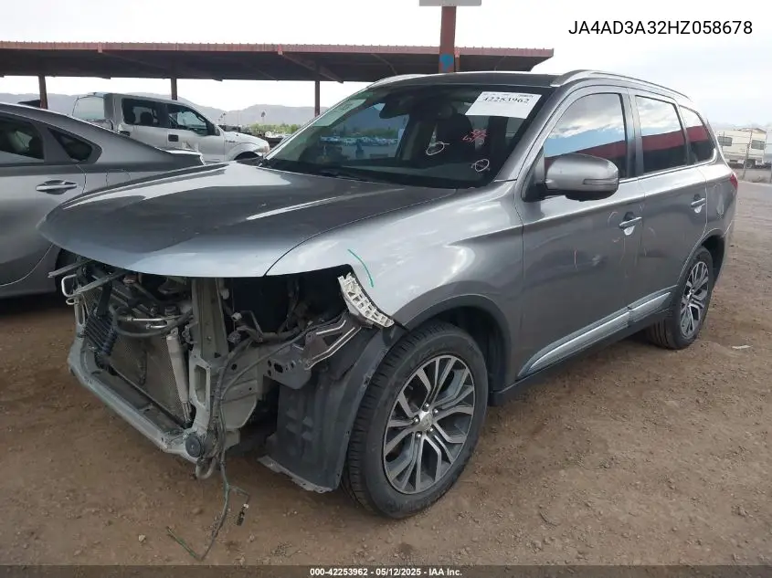 2017 Mitsubishi Outlander Se/Sel VIN: JA4AD3A32HZ058678 Lot: 42253962